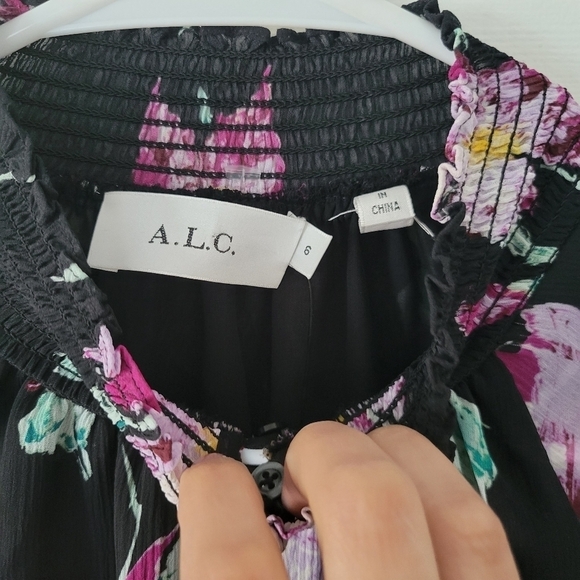 A.L.C Hollis Floral Silk Dress - Picture 7 of 14